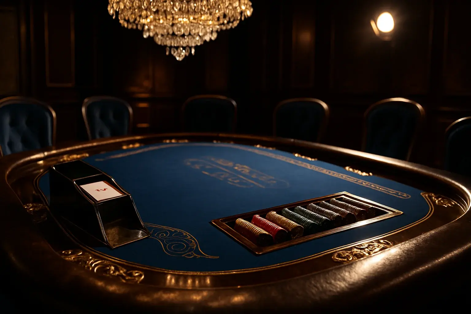 Hyperrealistic wide shot of premium live baccarat studio in the Philippines